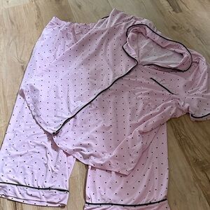 Joyspun Women's Pink Polka Dot Pajama Set